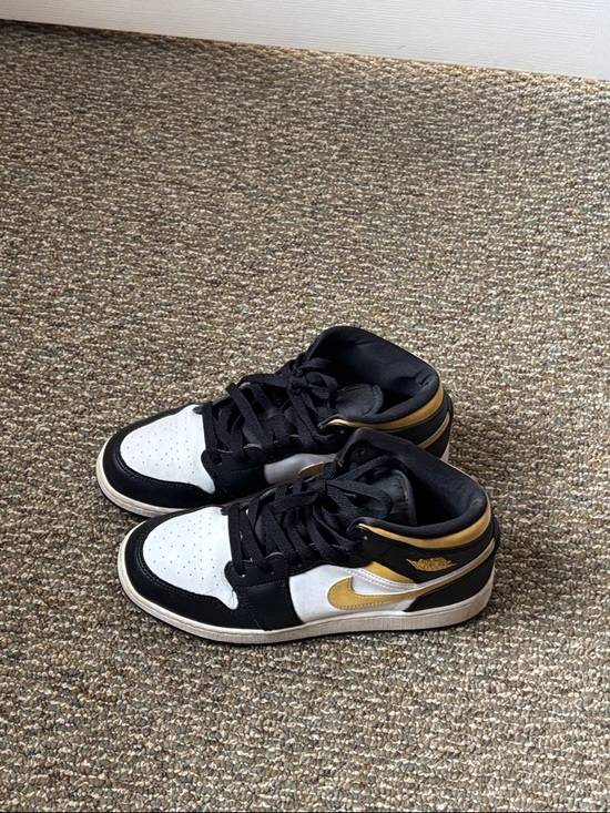 Jordan Shoes - Air Jordan 1 Black White & Gold High-Top Sneakers